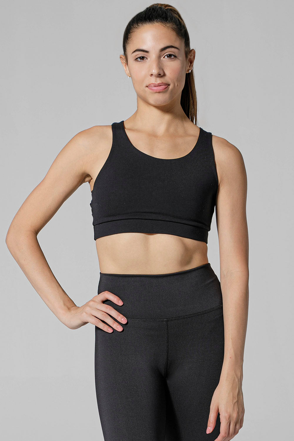 925fit  BACK IN BUSINESS Black Sports Bra – 9two5fit