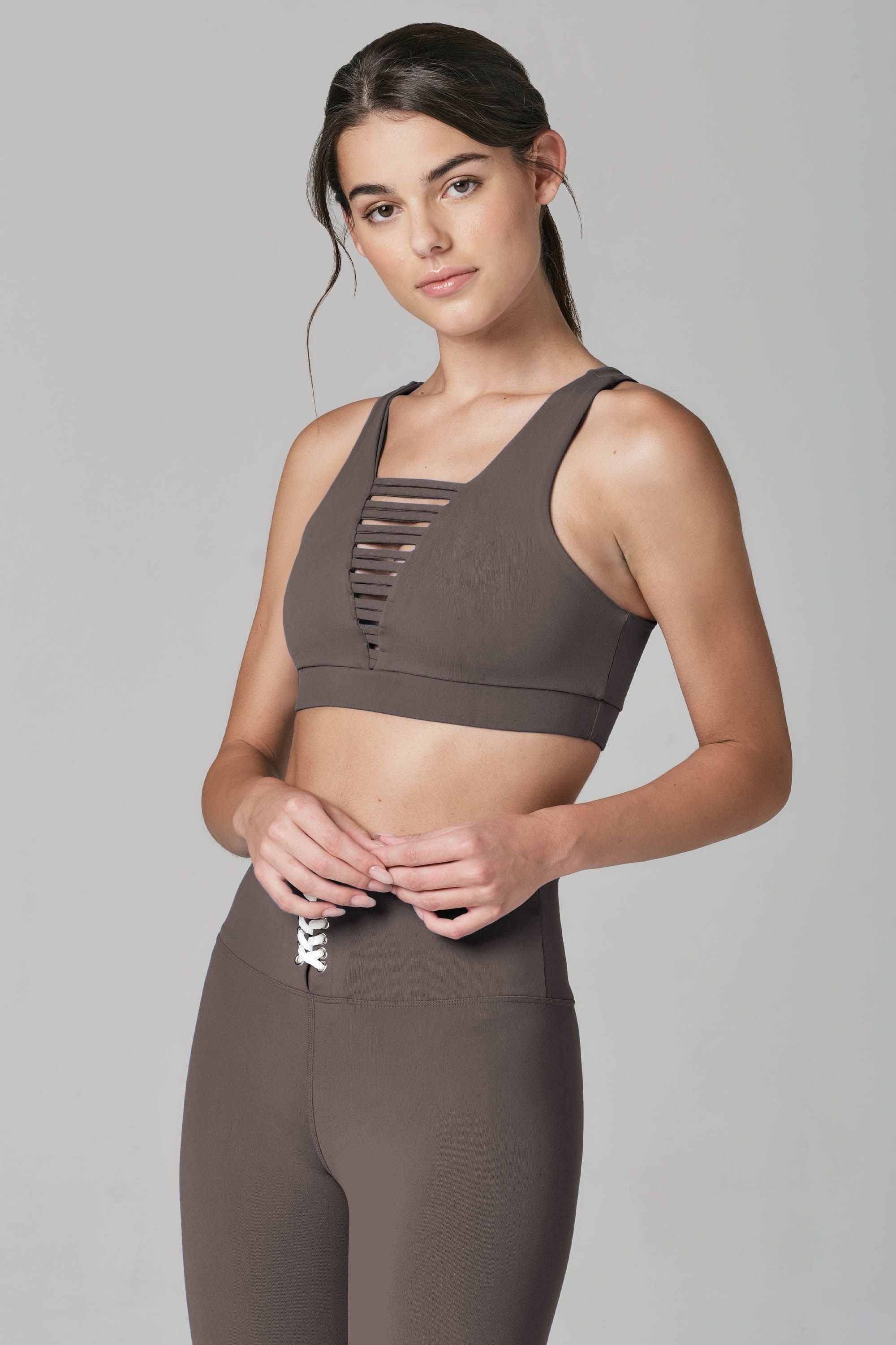 No Strings Attached Smoke Sports Bra (FINAL SALE) – 9two5fit